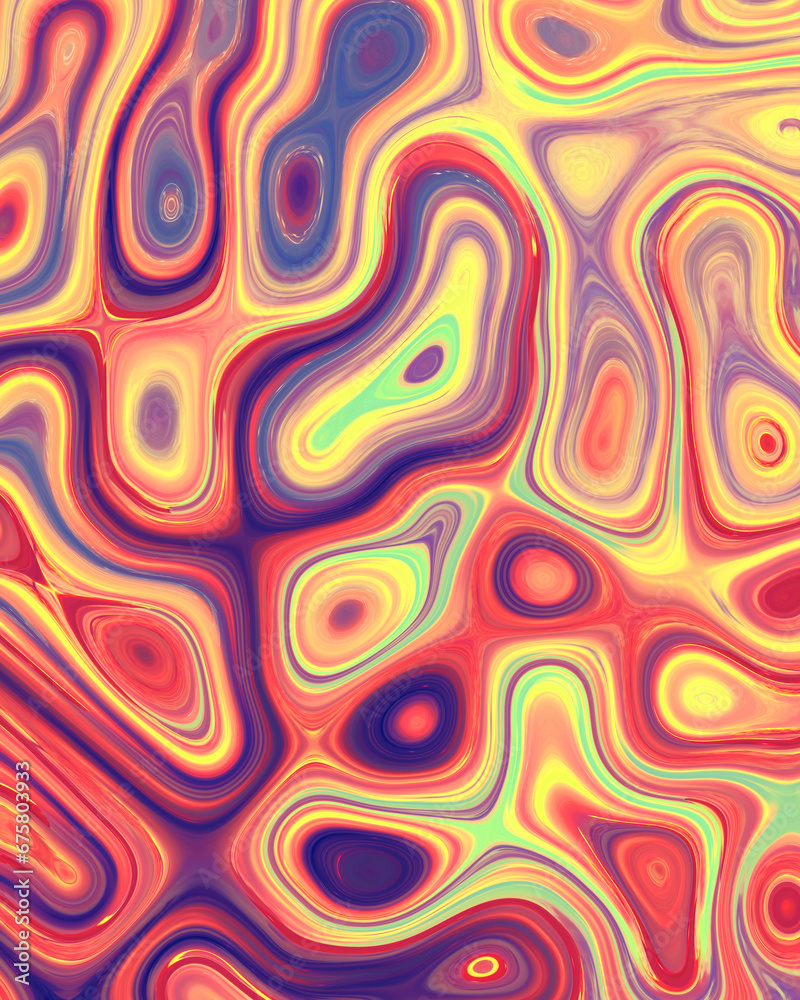 Abstract liquid space pattern art with circles and waves Abstract liquid space pattern art with circles and waves