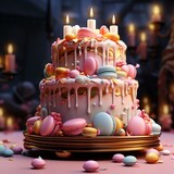 Birthday Cake with cream 
