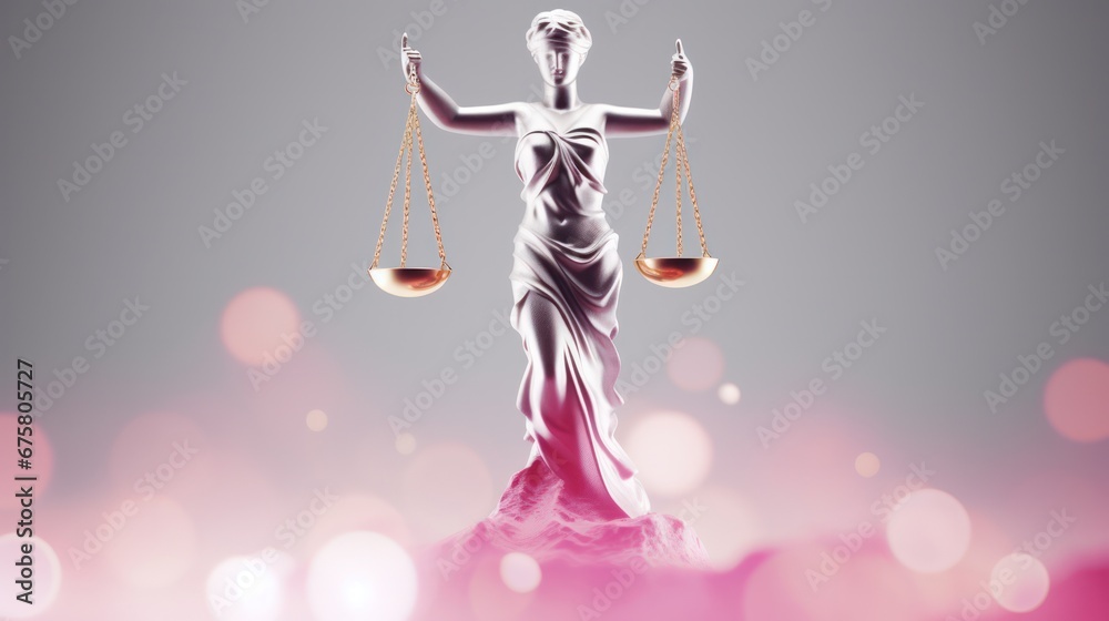 Statue of Lady Justice with Bokeh Effects