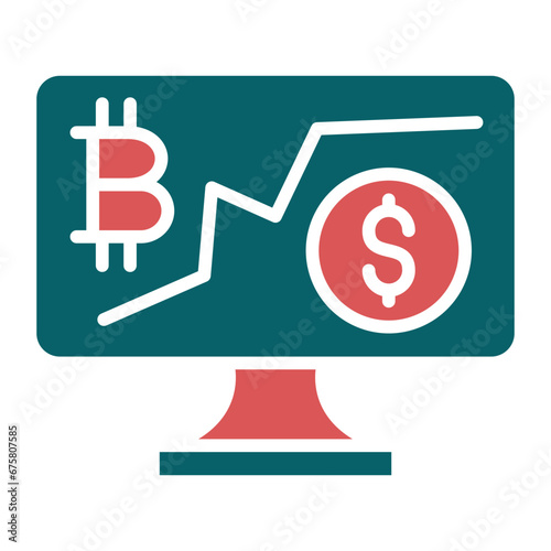 Cryptocurrency Investment Icon Style