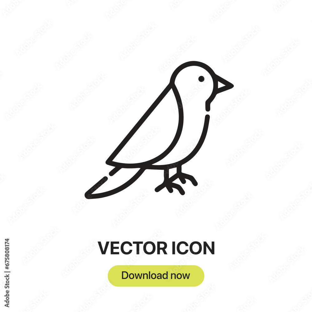 Bird icon vector. Linear-style sign for mobile concept and web design. Bird symbol illustration. Pixel vector graphics - Vector. Bird icon vector. Linear-style sign for mobile concept and web design. Bird symbol illustration. Pixel vector graphics - Vector.