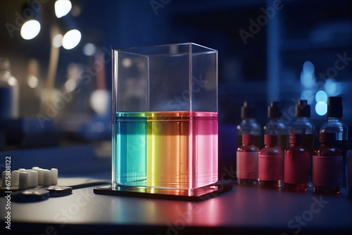 closeup picture of transparent translucent different rainbow, Generative AI © kafi