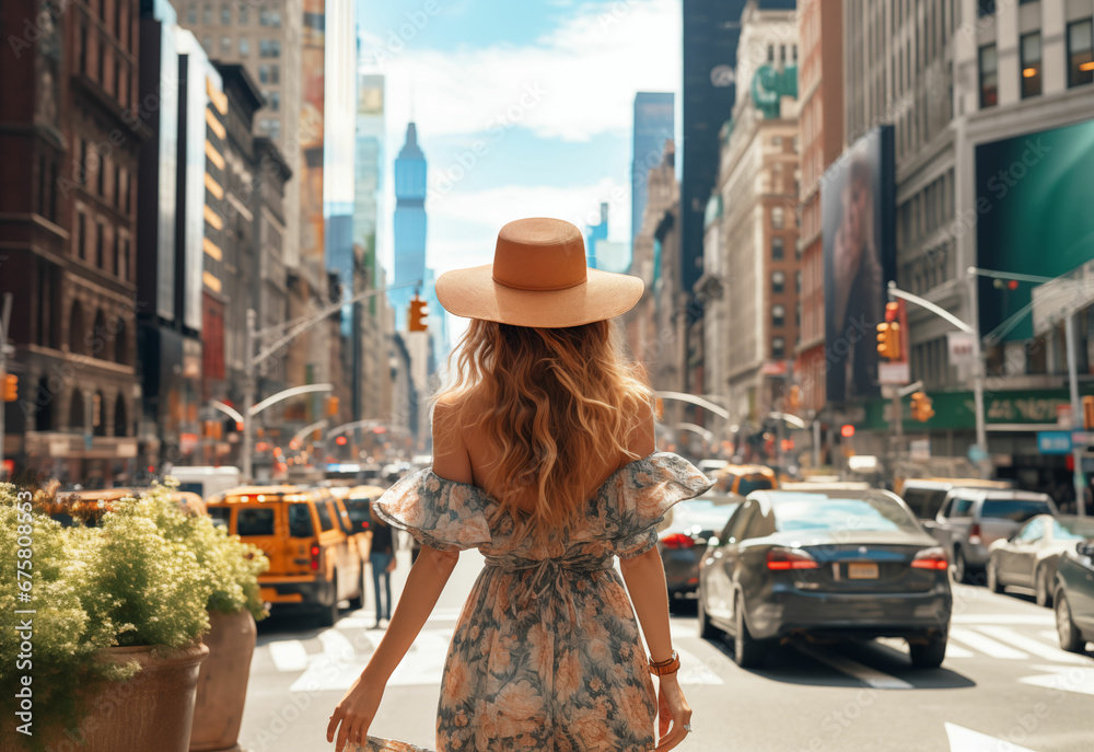 Casual Female Solo Traveller Roaming Alone on her New York Holiday: A New Perspective of Exploration