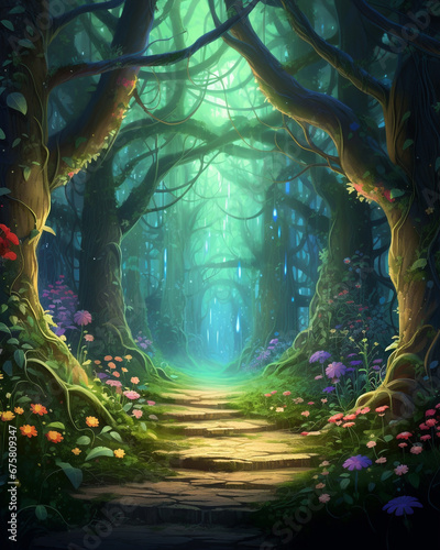 A beautiful fairytale enchanted forest