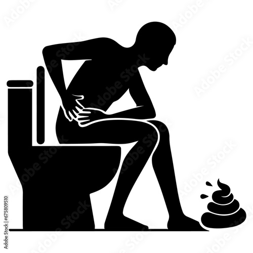 constipation vector silhouette illustration black color