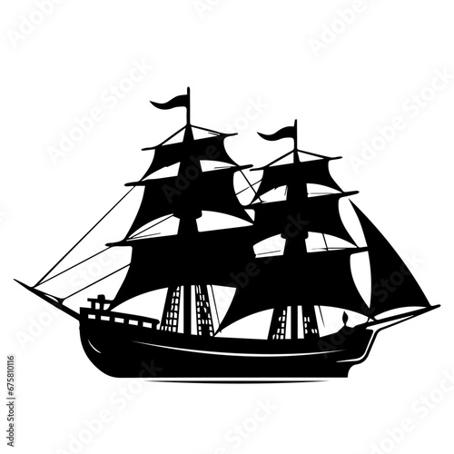 ship vector silhouette illustration