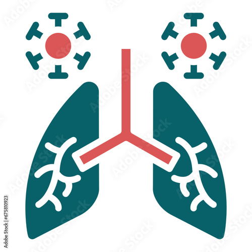 Lungs Infection Icon Style