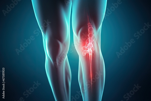 3d ilustration of painful knee. Knee Pain concept. medical concept.