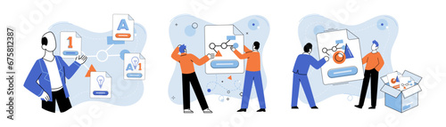 Cloud service vector illustration. Tech professionals specialize in designing and implementing secure cloud systems Data protection measures are implemented to ensure secure access to cloud services