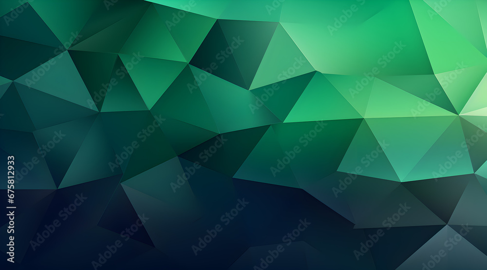 Obraz premium Sleek geometric pattern with dark green and black triangles for a modern look.