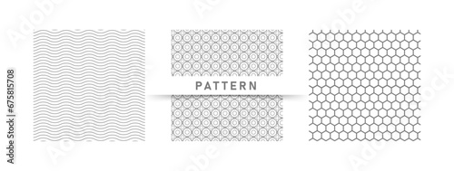 3 set of pattern random. hexagon,wave,vector eps 10