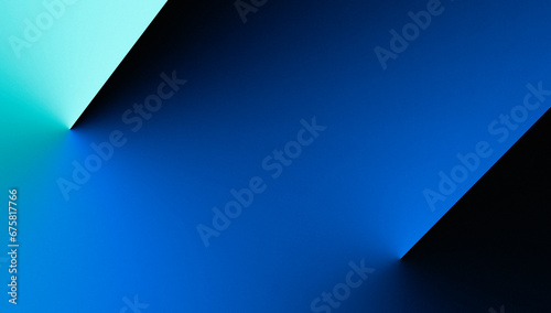 Modern black blue abstract background. Minimal. Color gradient. Dark. Web banner. Geometric shape. 3d effect. Lines stripes triangles. Design. Futuristic. Cut paper or metal effect. Luxury. Premium.
