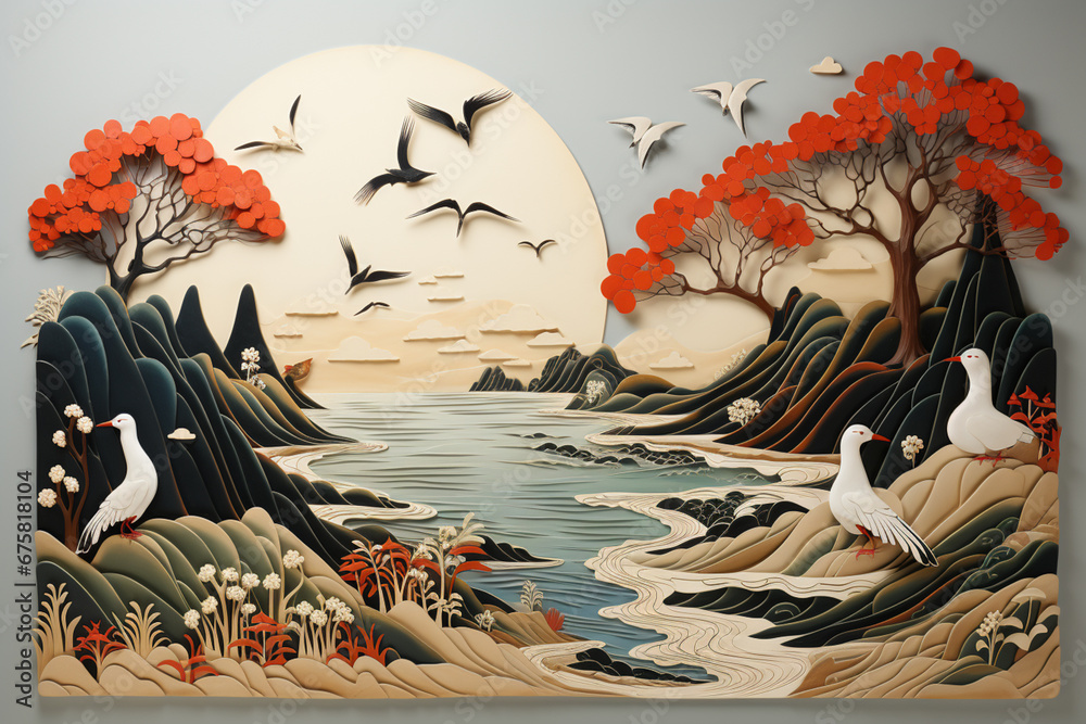 Φωτογραφία A depiction of a group of gulls gathered on a coastal rock, including adults and chicks, symbolizing family bonds in the avian world