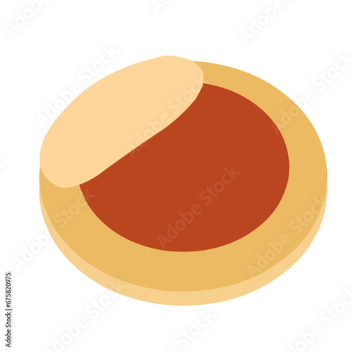 illustration of a thumbprint cookies with hazelnuts topping