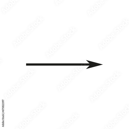 Thin long narrow straight smooth one-sided arrow. 