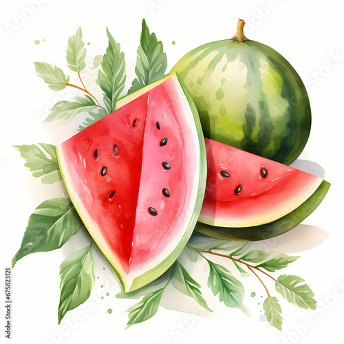 Juicy watermelons A cheerful picture of refreshment photo
