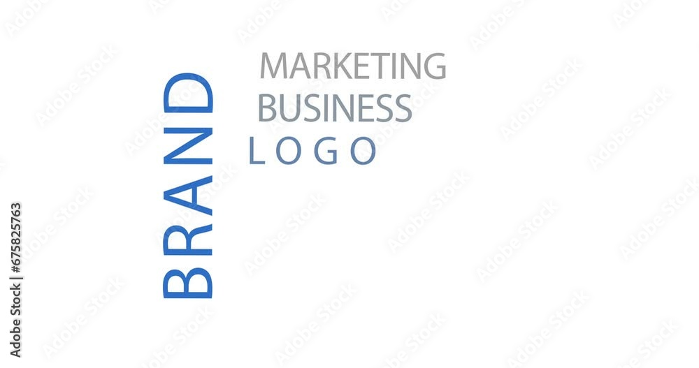 Brand kinetic text abstract concept loop animated. Marketing business logo and advertising word word typography seamless looping 3d animation.