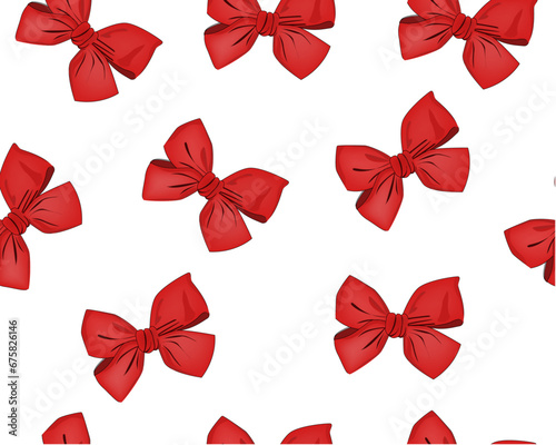 red bow rbbon vector design seamless repeating