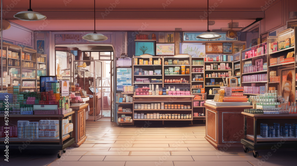 Fototapeta premium “Cosmetic Store: Beauty and Skincare Products”