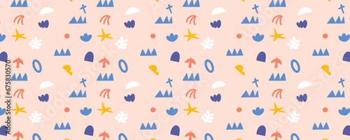 Wallpaper Mural Vector doodle abstract modern art pink colorful seamless pattern background Torontodigital.ca