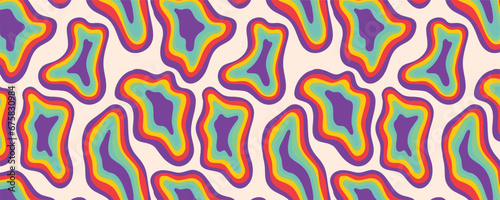 Wallpaper Mural Vector abstract retro psychedelic seamless pattern background Torontodigital.ca