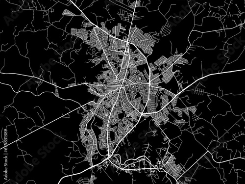 Vector road map of the city of Anapolis in Brazil with white roads on a black background. photo