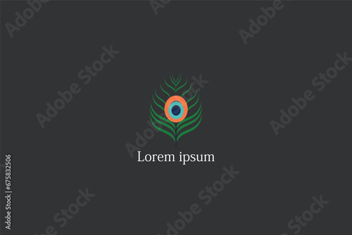 vector illustration of a peacock feather logo