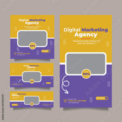 Digital marketing social media post banner set (ID: 675833997)