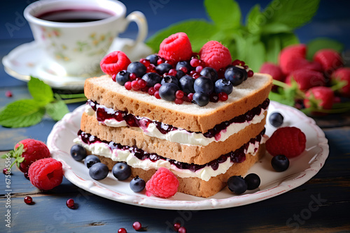 Vibrant Berries and Fresh Bread for a Scrumptious Breakfast