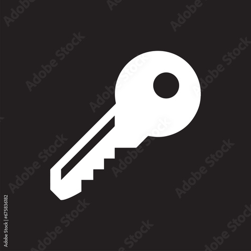 Key icon vector. Key logo design. Key vector icon illustration isolated on black background