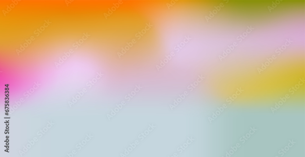 Fluid gradient background vector. Orange, yellow, pink and blue. Pastel color