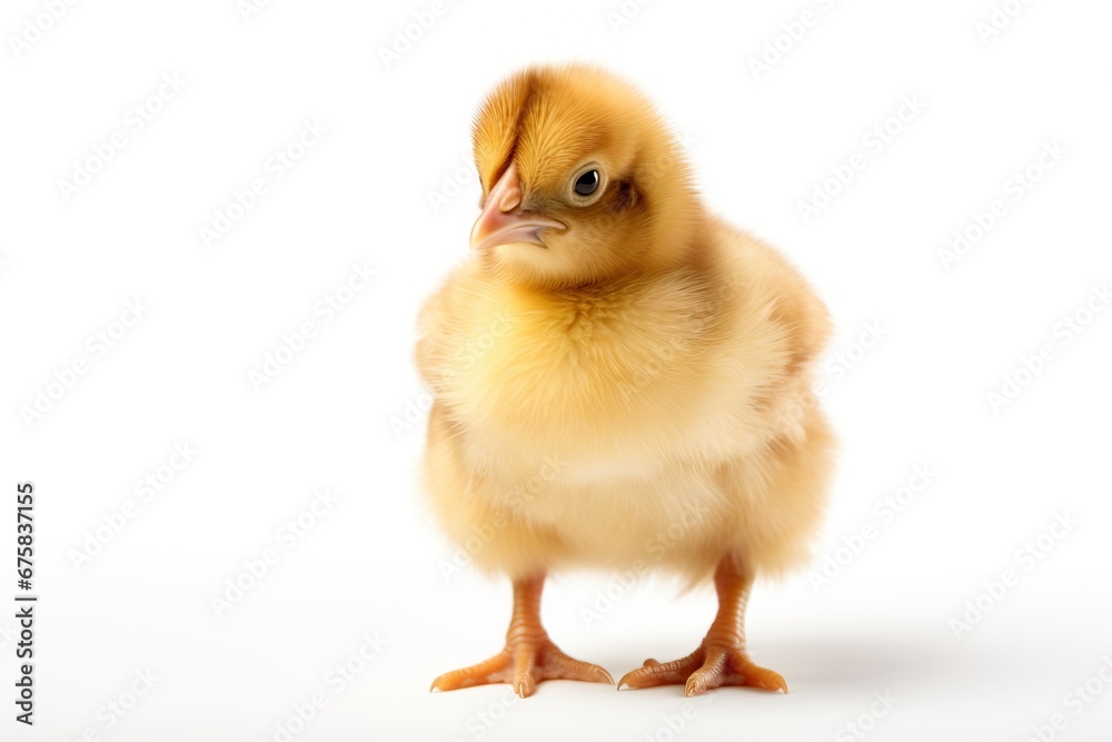 Obraz premium Adorable Chicks Isolated on White Background