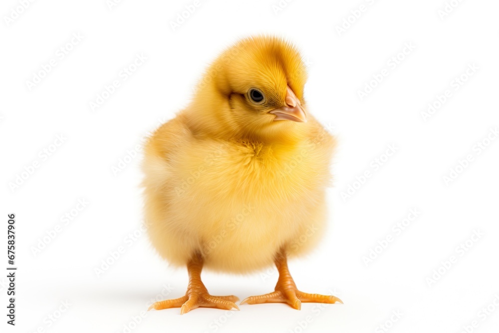 Obraz premium Adorable Chicks Isolated on White Background