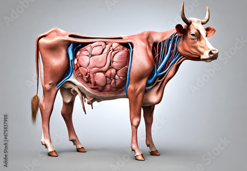 Diagram of Cow Anatomy, Visualizing the Internal Structure of Dairy Cows