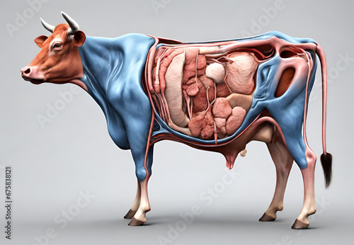 Diagram of Cow Anatomy, Visualizing the Internal Structure of Dairy Cows