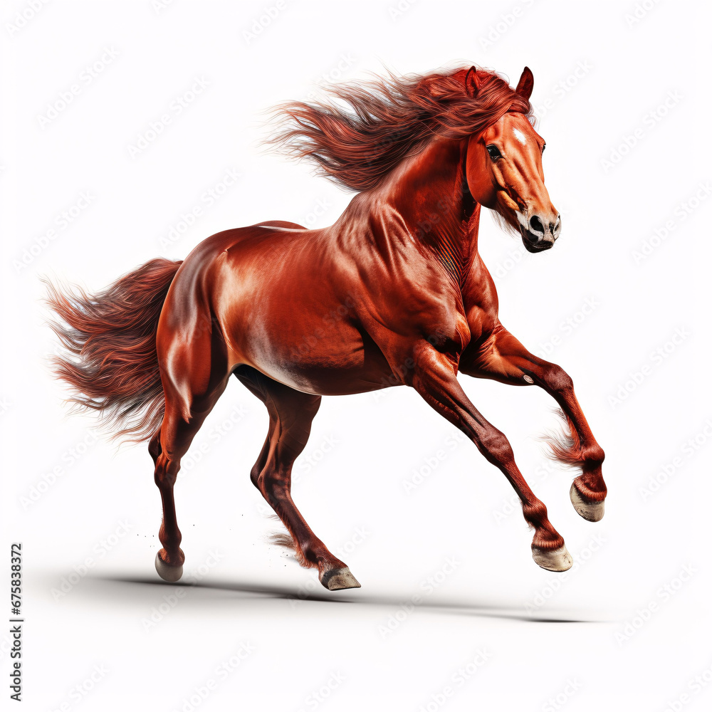 Bay big horse isolated on white background Bay big horse isolated on white background