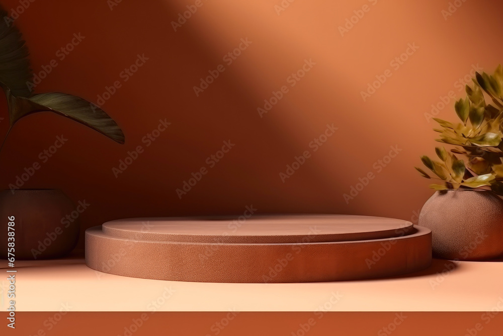 Neutral Brown Product Presentation Platform Neutral Brown Product Presentation Platform