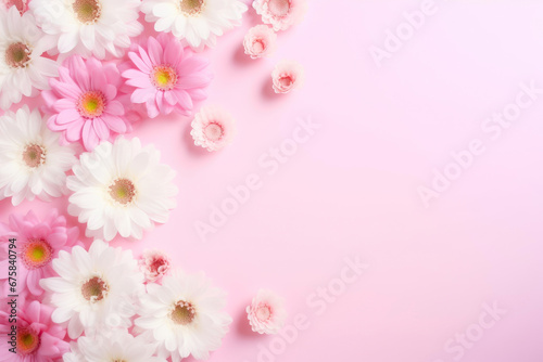 Floral Flat Lay: Pink and White Petals