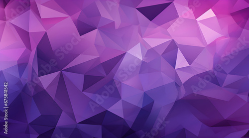 Abstract purple low poly triangle pattern forming a modern geometric background.