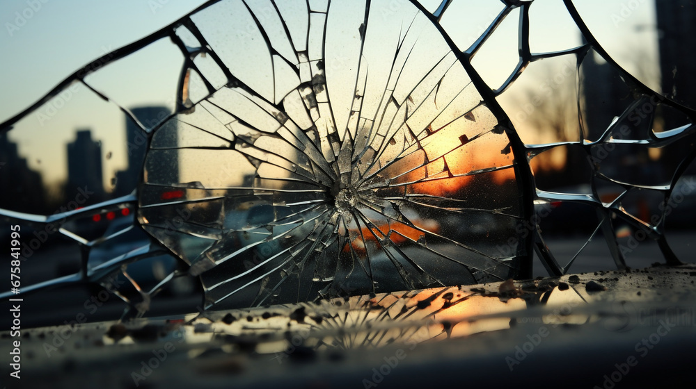 background of cracked mirror city reflected. Generative Ai.
background of cracked mirror city reflected. Generative Ai.