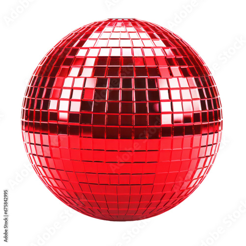 red disco ball on isolated background