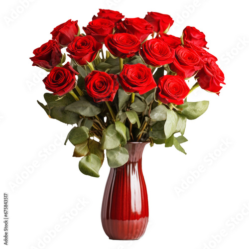 boquet of red roses on isolated background photo