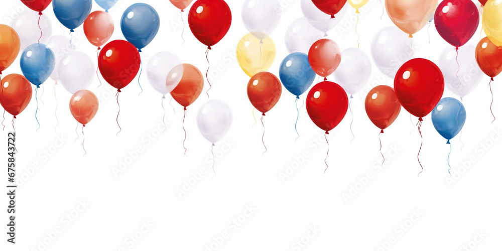 balloons drawn by marker, white background. Generative Ai. balloons drawn by marker, white background. Generative Ai.