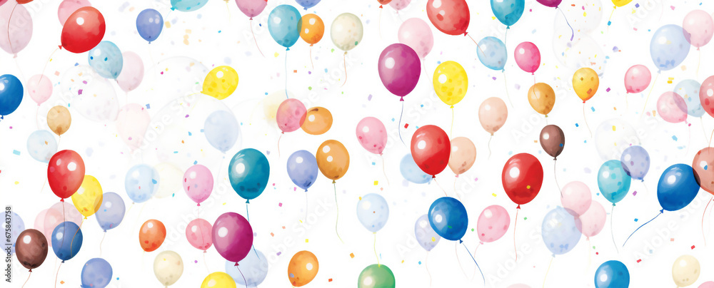 balloons drawn by marker, white background. Generative Ai. balloons drawn by marker, white background. Generative Ai.