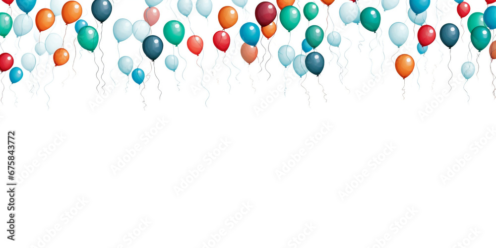 balloons drawn by marker, white background. Generative Ai. balloons drawn by marker, white background. Generative Ai.