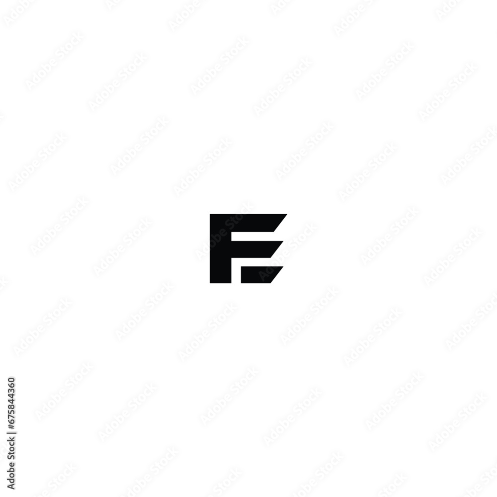 Initial Monogram Letter FE Logo Design Vector Template. Alphabet FE EF ...