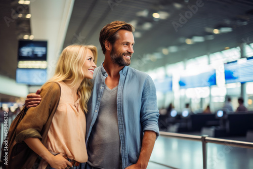 Airport Adventures: Loving Couple's Pre-Takeoff Joy