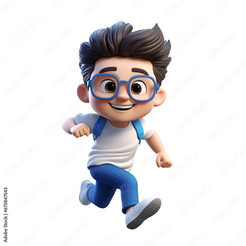Running man character, isolated. Generative Ai. Running man character, isolated. Generative Ai.