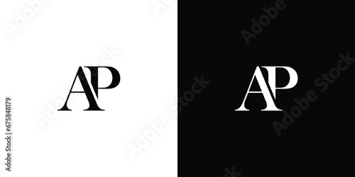 Abstract Letter AP or PA logo, serif san serif font ap or pa, creative modern unique and interesting