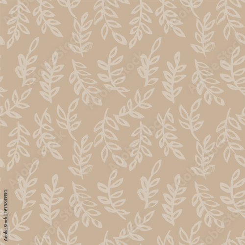 Dry Brush Leaves and Branches Seamless Pattern